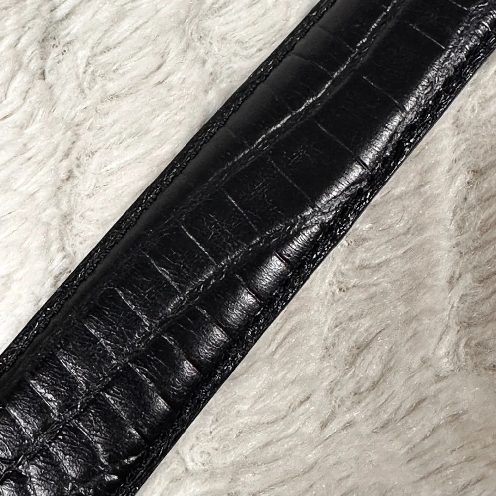 Brooks Brothers Black 100% Leather 'Croc